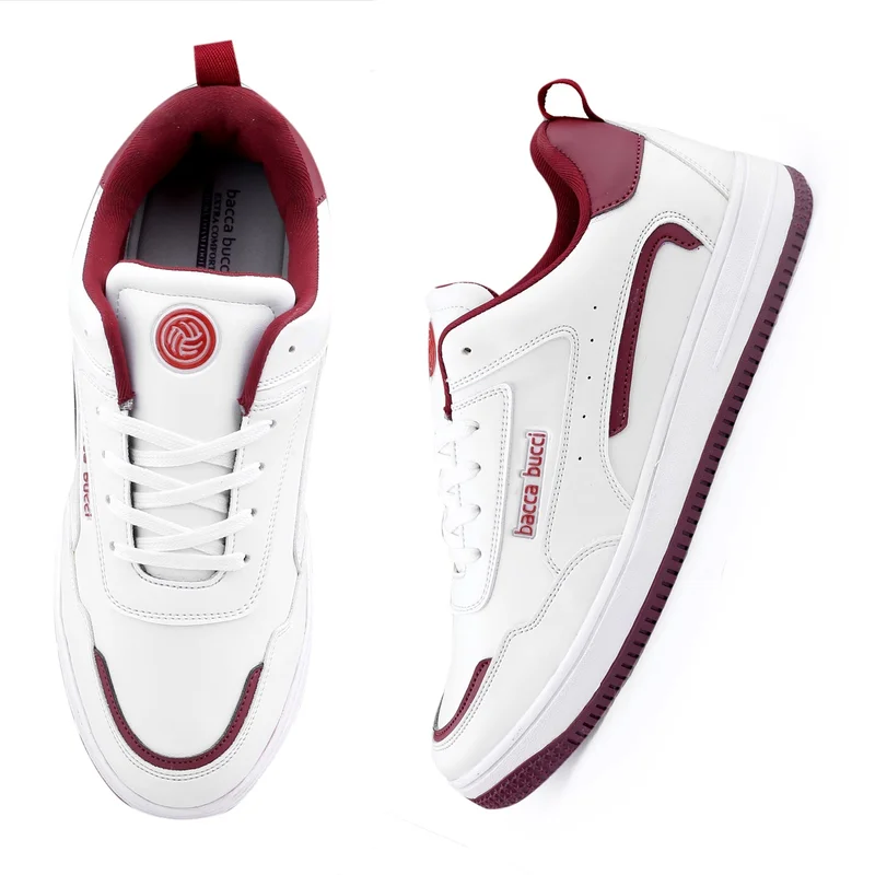 Bacca Bucci White Red Polar Sneakers for Men | Best Price UAE
